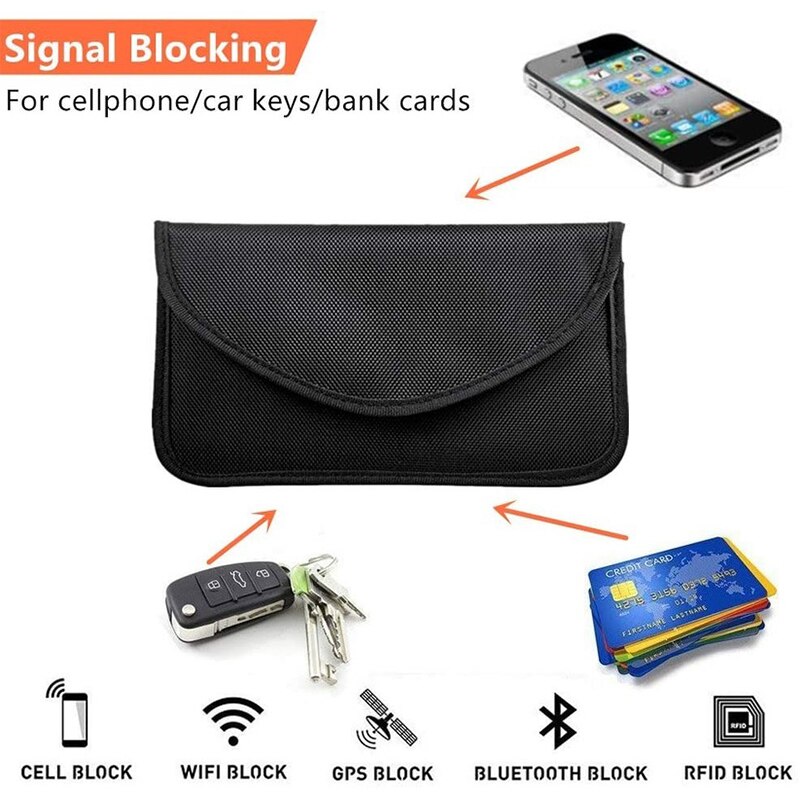 Bag for Phones 2 Packs RFID Blocking Bag Faraday Pouch Cage Case Key Protector Signal Blocking Bag for Cell Phone Car Key RFID