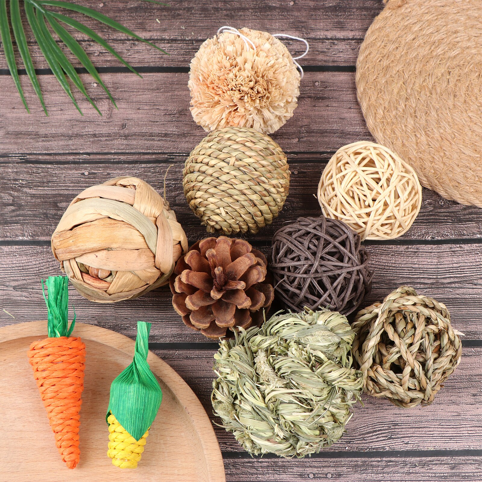 10 Pieces Rabbit Chew Toys, Bunny Tooth Chew Toys, Small Animals Play Bal