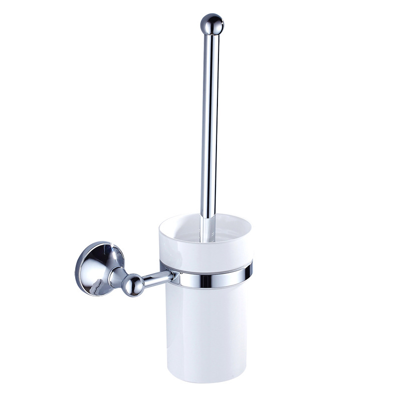 Juego de accesorios cromados para baño, barra de toalla doble de latón cromado, estante de cepillo de inodoro, soporte de rollo de papel para WC, juego de accesorios de baño: Verde claro