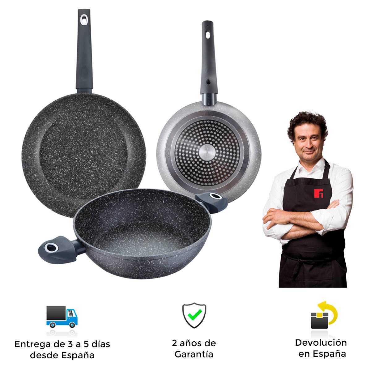 Set of Bergner Orion pans and pans, 4 pieces, forged aluminium, tough, durable, , , non-stick, easy cleaning, Pan, sarten, pans