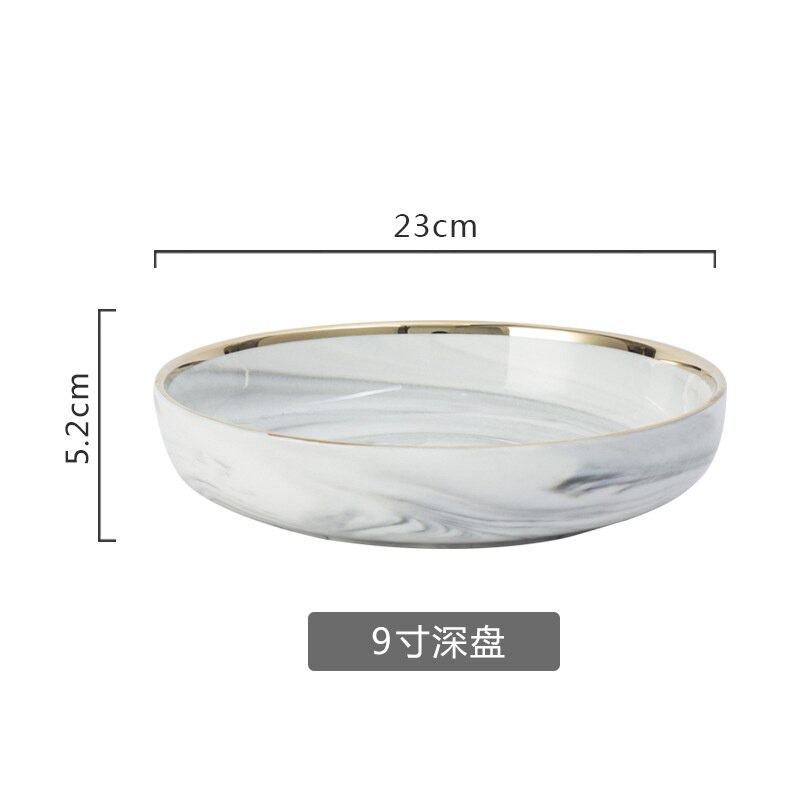 Prato de cerâmica de phnoma penh para salada, pratos para salada estilo ocidental, louças de sopa para casa, 1 peça: 9 inch deep disk