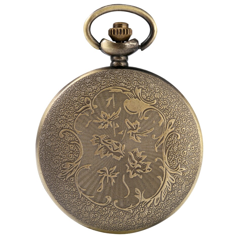 Romertal bronze quartz lommeur klassiske arabiske tal display halskæde ur antik vedhæng ur mænd kvinder børn