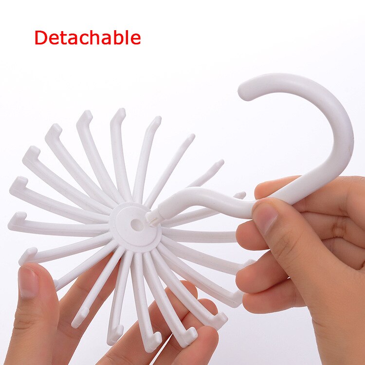 Mini slipsstativ i plast 20 slips/belter/skjerf holder oppheng roterende krok hvit slipsholder oppbevaringsstativer vaskeriorganisering