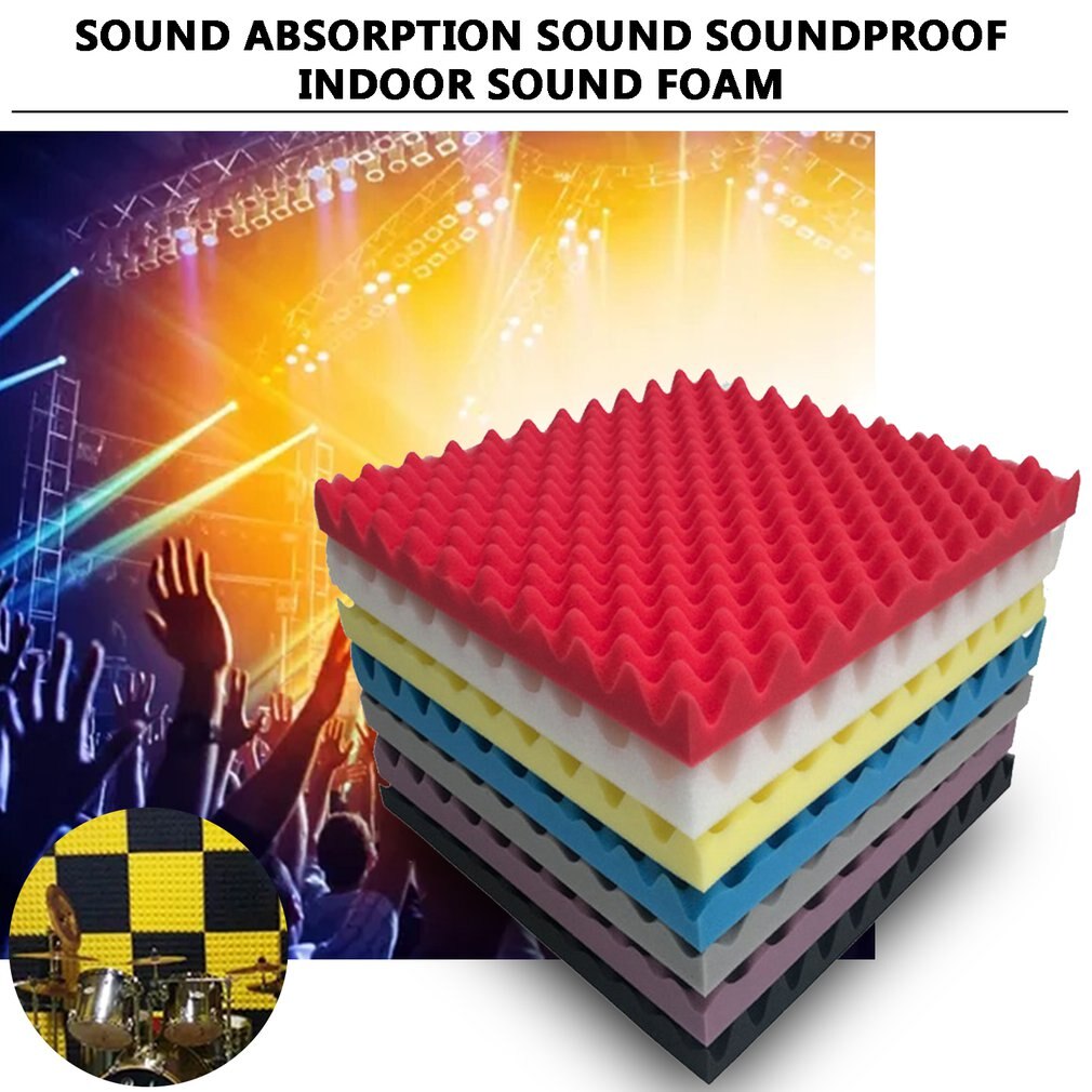 Baldosas piramidal de espuma acústica de algodón absorbente de sonido, para estudio, Sala de sonido, espuma insonorizada de Color aleatorio, 1 unidad