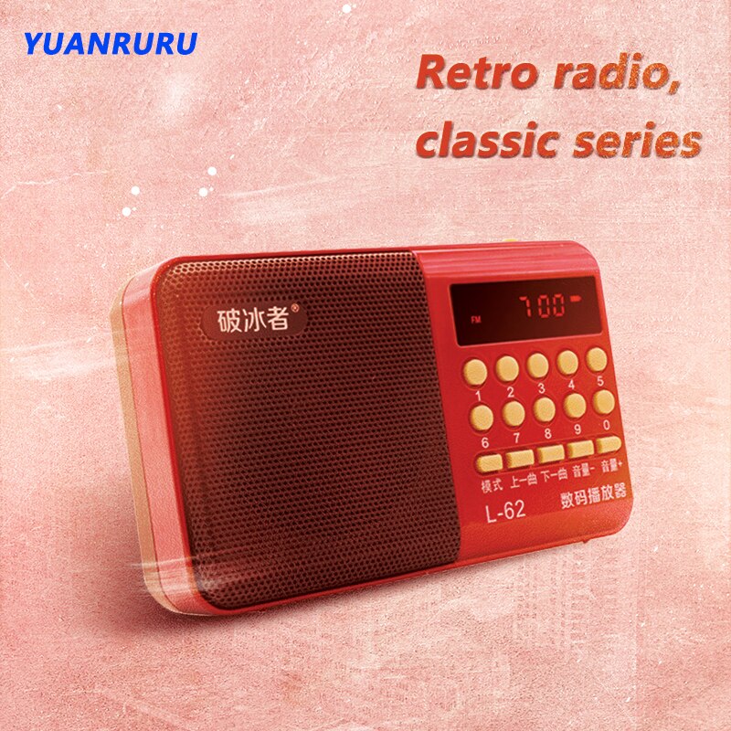 Mini Radio Portable Rechargeable, haut-parleur stéréo numérique, FM, USB, TF, lecteur MP3, pour les parents