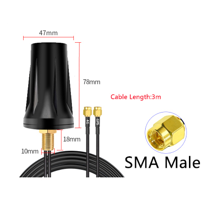 4G LTE GPS Antenna 4G+GPS Two in one combined Outdoor Waterproof Signal Amplifier Dual Band Booster Cabinet DTU Router antenna: Pink