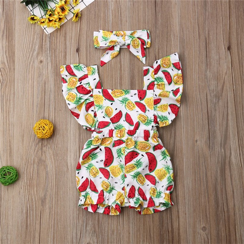 Baby Kleding Ananas Watermeloen Meisjes Romper Baby Zomer Kleding Pasgeboren Ruche Jongens Jumpsuit Baby Meisje Kleding Baby Kostuum