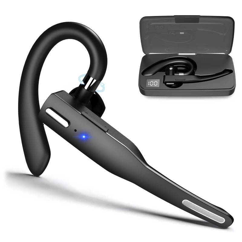 YYK525 Drahtlose Bluetooth-kompatibel Kopfhörer Freihändig Business Headset Mini Ohrhörer Gebaut-in Mic für Auto Fahren DXAC: Rot