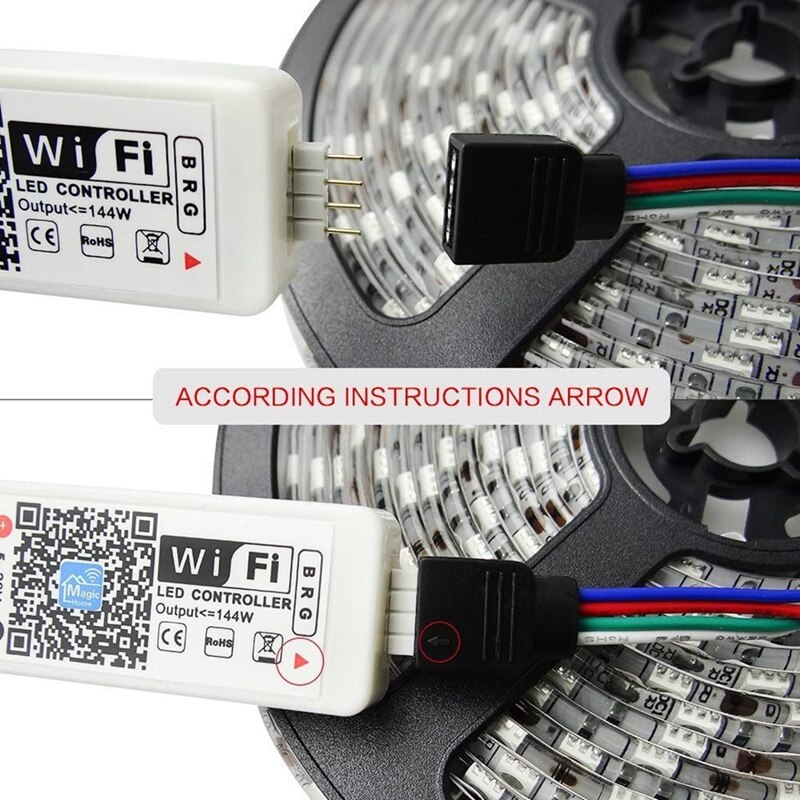 Controlador LED Wifi, tira de luces LED RGB, Control por voz desde Alexa y Google Home, controlador inteligente inalámbrico WIFI