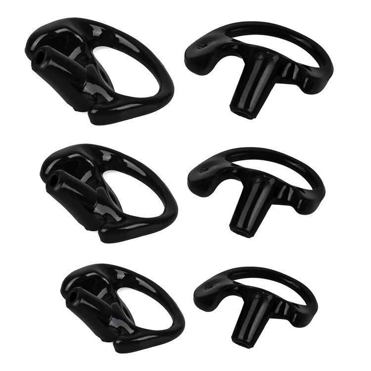 YIDATON-auriculares blandos de silicona blanca para Walkie Talkie, auricular de tubo acústico oculto, tamaño pequeño/Medio/grande, 3 pares: black