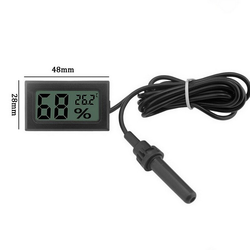 Mini digital termometer lcd bekväm temperatur- och fuktighetsmätare hygrometer kyltermometer bärbar mätare: E