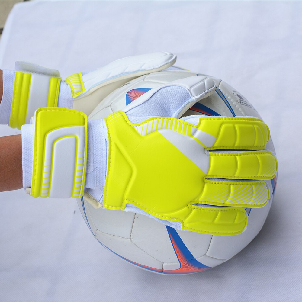 Män fotboll målvaktshandskar för fotboll latex målvaktshandskar fingerskydd förtjockad latex målvakt