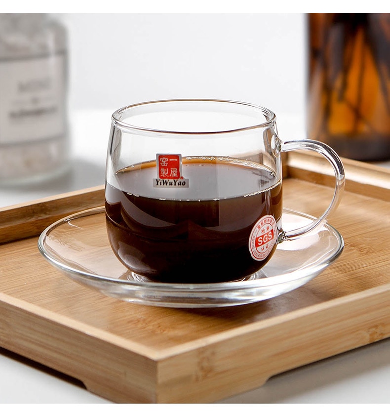 Nordisk glas kaffekop gennemsigtigt glas varmere tekopper og underkopsæt kolde krus silikone xicaras iskaffe kop  ac50bd