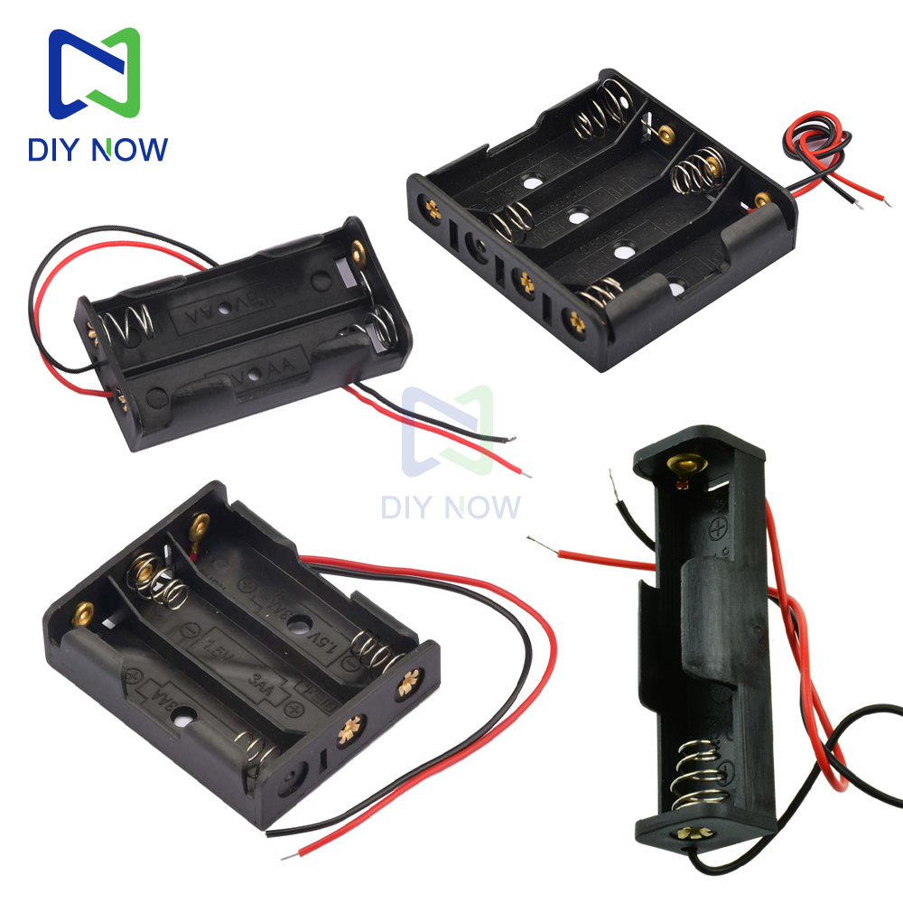 Batterijhouder - 1-6 Slots AA/18650 - met Draad - voor Arduino DIY Kit