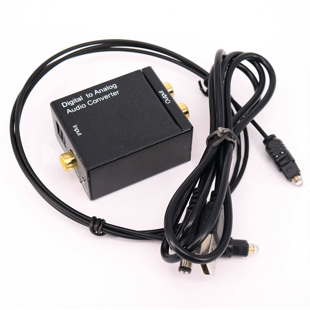 Digital Optical Coaxial Toslink Signal to Analog Audio Converter Adapter RCA Digital To Analog Audio Converter Black