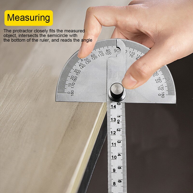 14.5cm acier inoxydable tête ronde 180 degrés rapporteur Angle Finder rotatif mesure règle machiniste outil règle