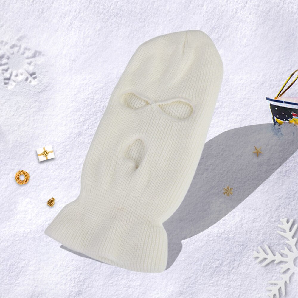 Ski Mask Knitted Face Cover Winter Balaclava Full Face Mask for Winter Outdoor Sports CS Winter Three 3 Hole Balaclava Knit Hat