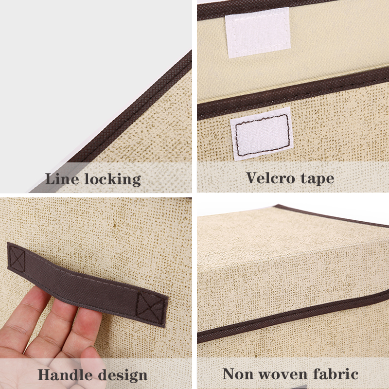 Non-woven suit large capacity storage box dustproof storage box Folding fabric imitation linen portable dustproof storage box
