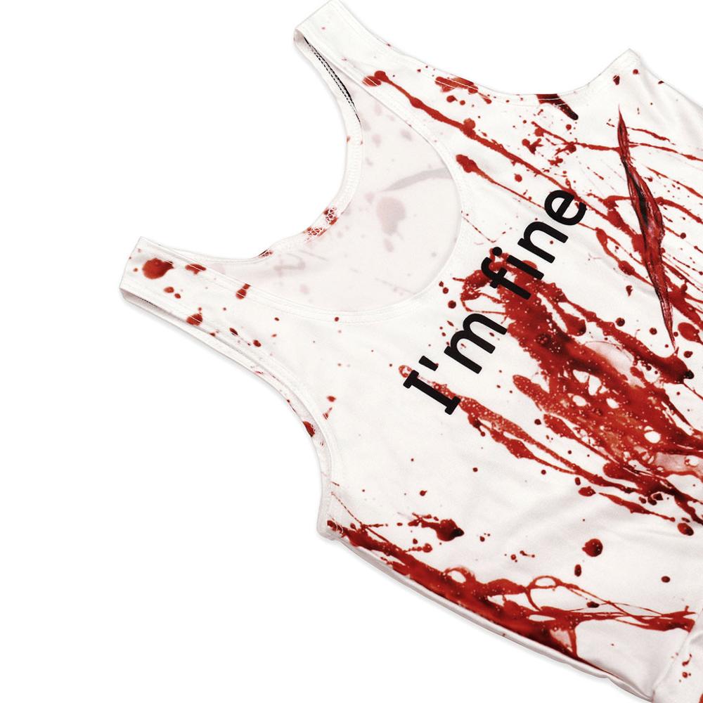 Halloween kostumer til kvinder, toppe med blodfarvet print + kort nederdel vintage kjole fest terror beklædning disfraz halloween  s26