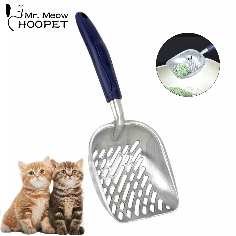 Hoopet poepschep voor kattenbakvulling, aluminium legering schep, kattenzandschep, kattenbakvulling, schoonmaakbenodigdheden voor huisdieren