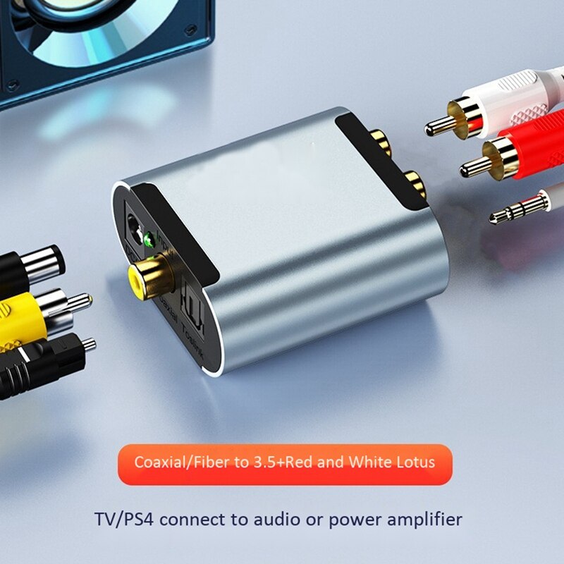 Audio Converter, Digital Optical Coaxial Analog Converter, with 3.5mm Audio HD Decoder