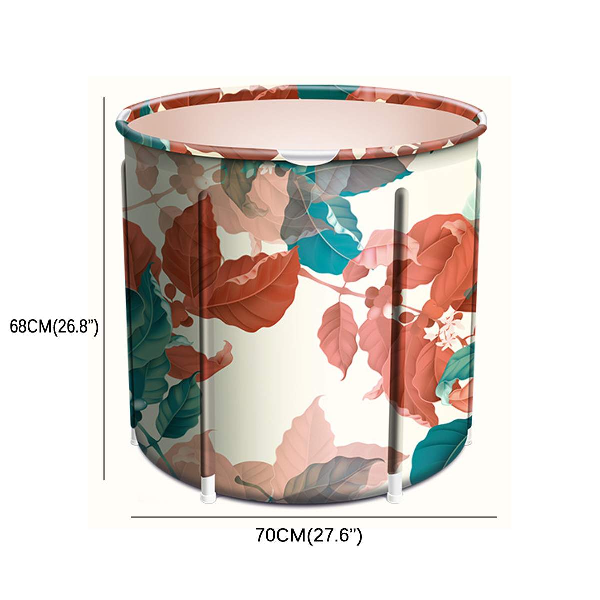 Bañera plegable de 70cm x 68cm para adultos, Cubo de baño con aislamiento, cubo inflable de 6 capas para SPA