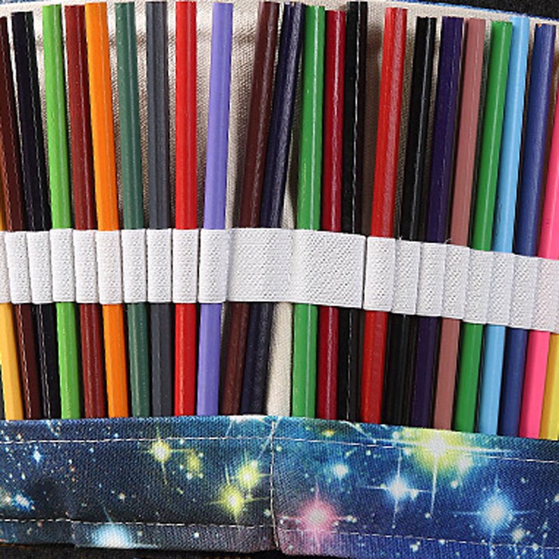 36/48/72 huller blyantpose stor kapacitet studerende lærred penalhus maling pen opbevaring kontorartikler