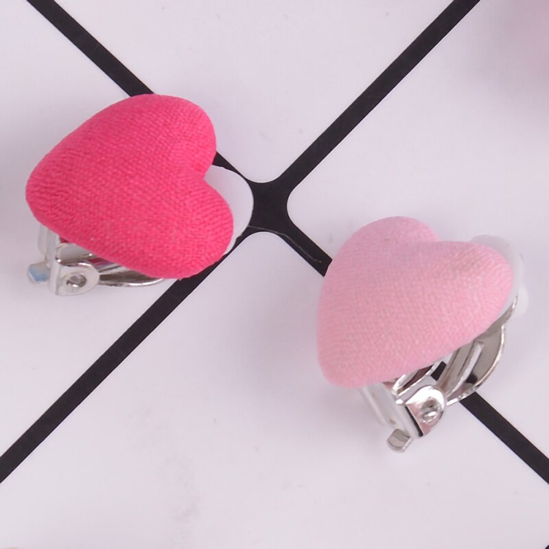 1 Paar Roze Hart En Star Bloemvorm Kinderen Oorbellen Mooie Oorbellen Voor Meisjes Zonder Oor Gat Clip Oorbellen
