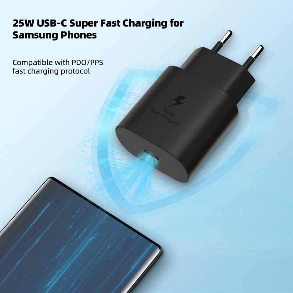 Pro Samsung S21 Ultra Ladegerät PD 25W Adapter Typ C Chargeur Pro Galaxis M62 S21+ S20 FE 5G Telefon USB C Ladegerät EU uns UK AU Stecker