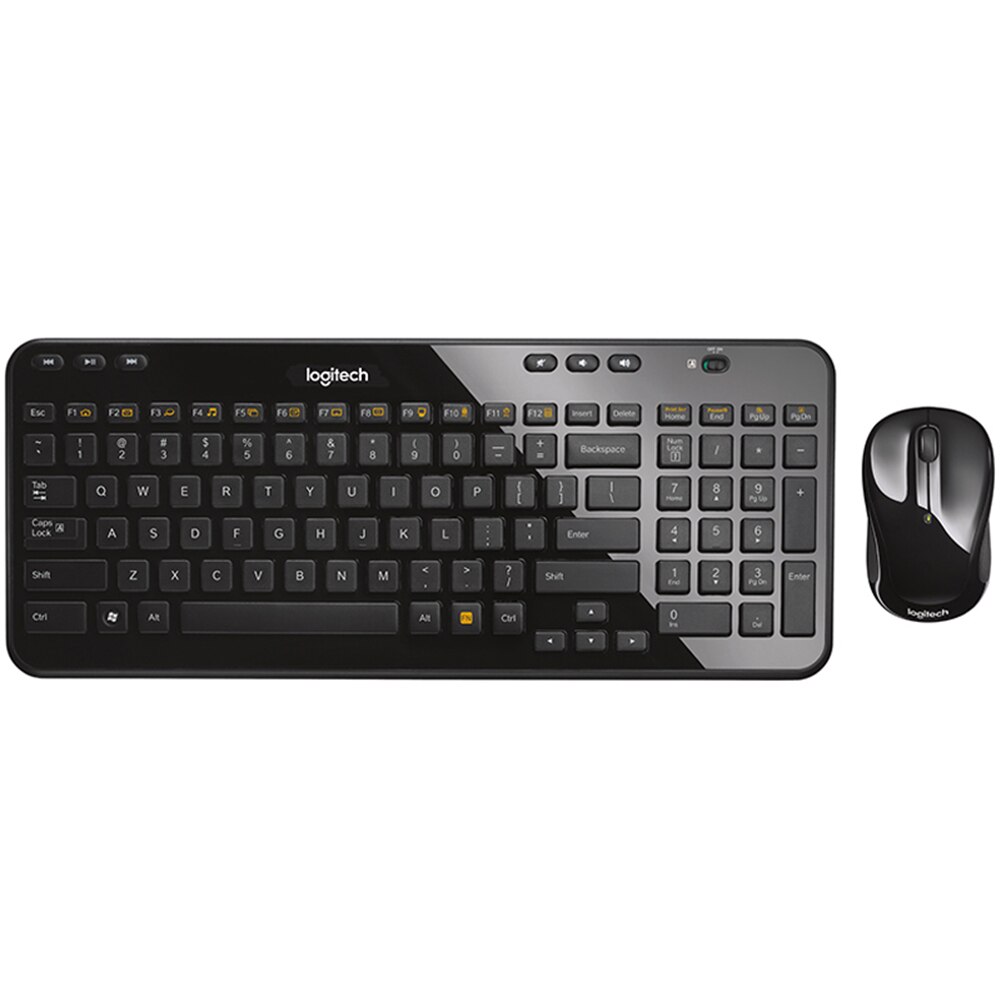 Logitech MK365 Mini Multimedia 2.4GHz Wireless Mouse Keyboard Combo Set Keyboard Mice for Office Notebook Laptop Desktop PC: Black
