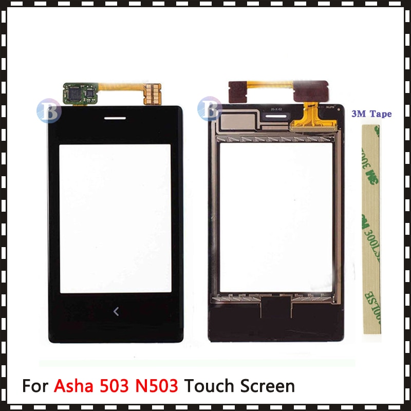 3.0 "Voor Nokia Asha 503 N503 Touch Screen Digitizer Sensor Outer Glas Lens Panel Black