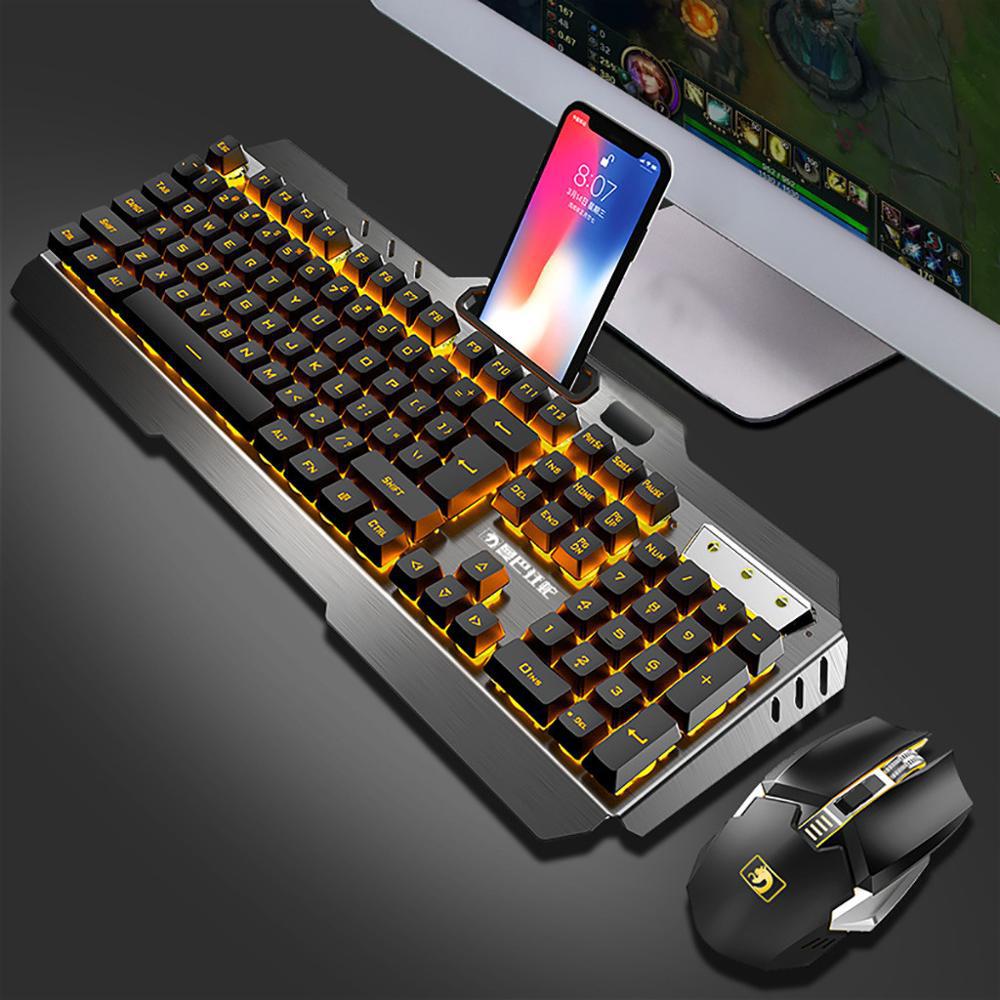 Wireless Mechanical Keyboard And Mouse Game Set Rechargeable With Backlight For Gaming