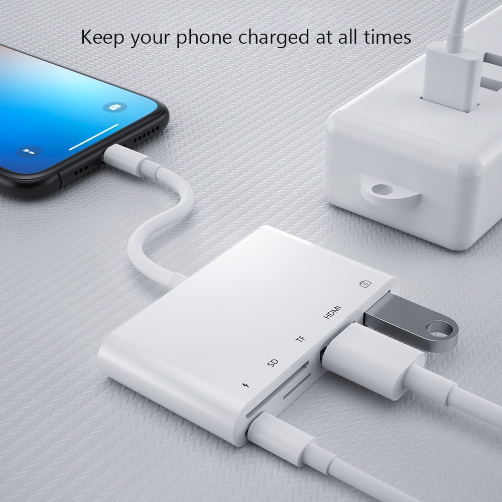 Lightning to HDMI Adapter USB SD TF Card Reader Digital AV TV OTG 1080P Cable Hub For iPhone X XR XS 11Pro Max SE iPad Mini Pro