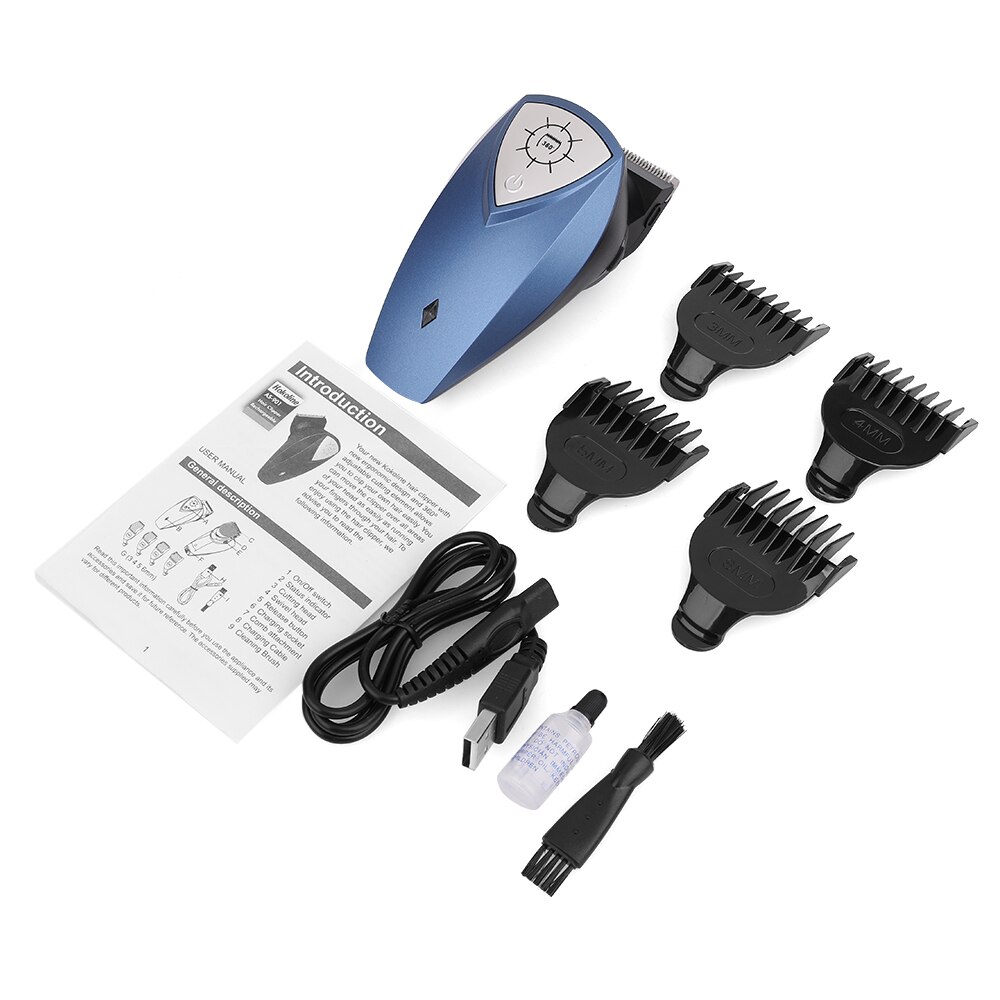 Rotatable Hair Clipper Strong Power Tool Haircutter ABS 360° Blue Flexible Mute Hair Clipper Hair Trimmer For Men