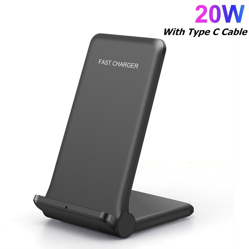 Soporte de carga rápida Qi para móvil, base de carga inalámbrica plegable de 30W para Samsung S20, S21, iPhone 13, 12, 11, XR, X, XS, 8: 20W Stand