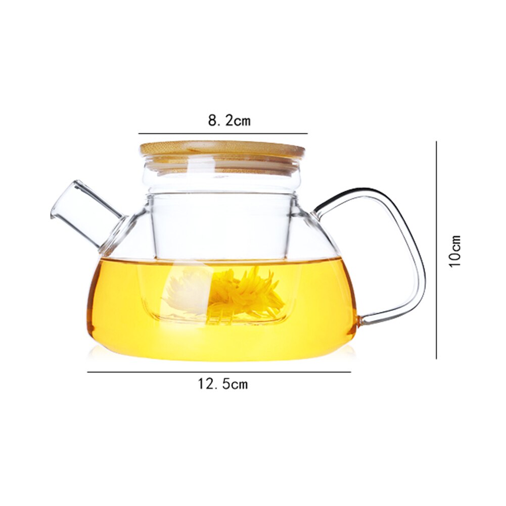 1900ml-350ml Heat Resistant Glass Teapot Flower Tea Set Kettle Coffee Tea Pot Drinkware Set Stainless Steel Strainer Teapot: 600ML as picture