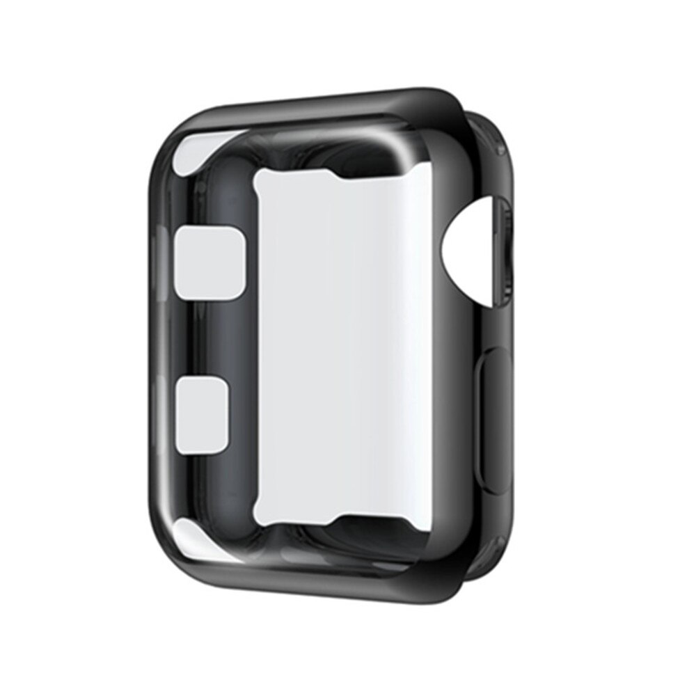 Urcover til apple watch case 42mm 38mm series 3 2 soft slim tpu all-around ultratynd skærmbeskytter til iwatch cover: Sort / 42mm serie 3 og 2