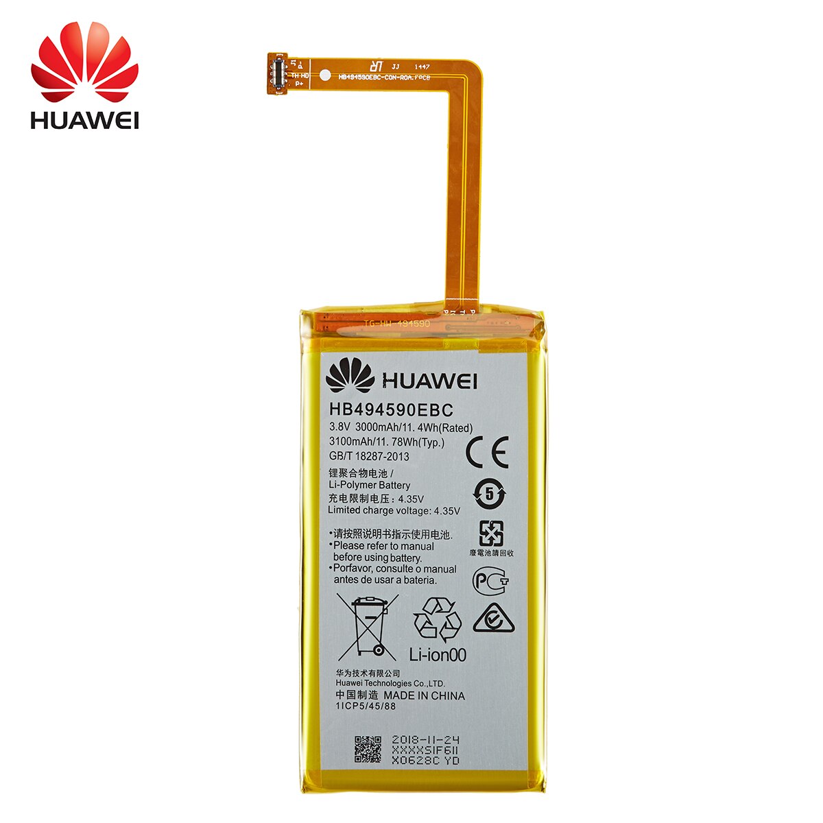 Hua Wei 100% Orginal HB494590EBC 3000mAh Battery For Huawei Honor 7 Glory PLK-TL01H ATH-AL00 PLK-AL10 Batteries +Tools