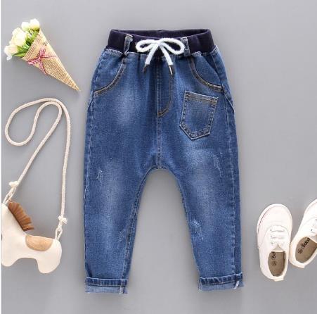 Lente En Herfst Mode Jeans Kinderen Harembroek Leuke Print 2-7 Jaar Oude Kinderen