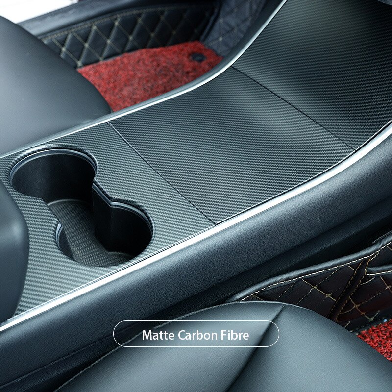 Car Central Control Panel Protective Patch for Tesla Model 3 Central Console Three Patch for Tesla Model 3/Y: Matte carbon fibre