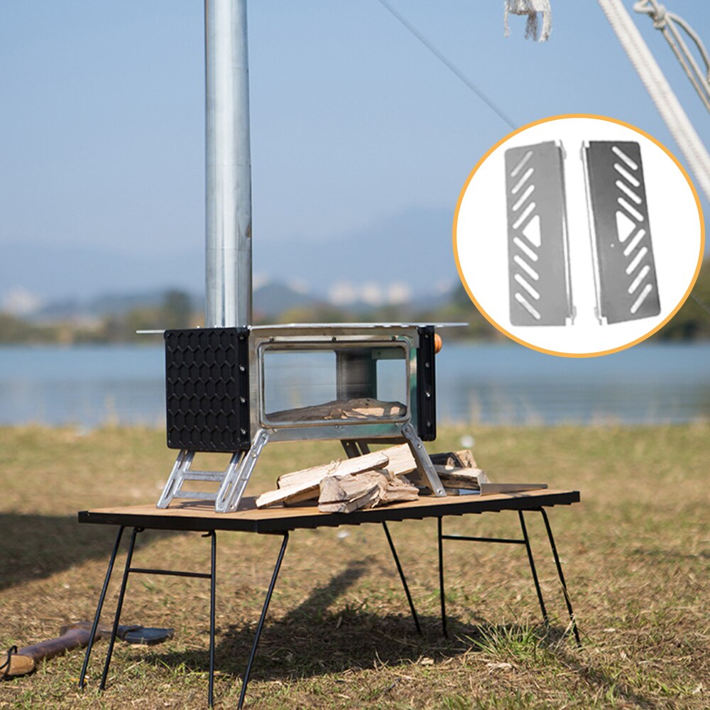 Draagbare Camping Tent Houtkachel Ultralight Houtkachel Met Schoorsteen Leidingen Multifunctionele Wandelen Koken Brandhout Kachel