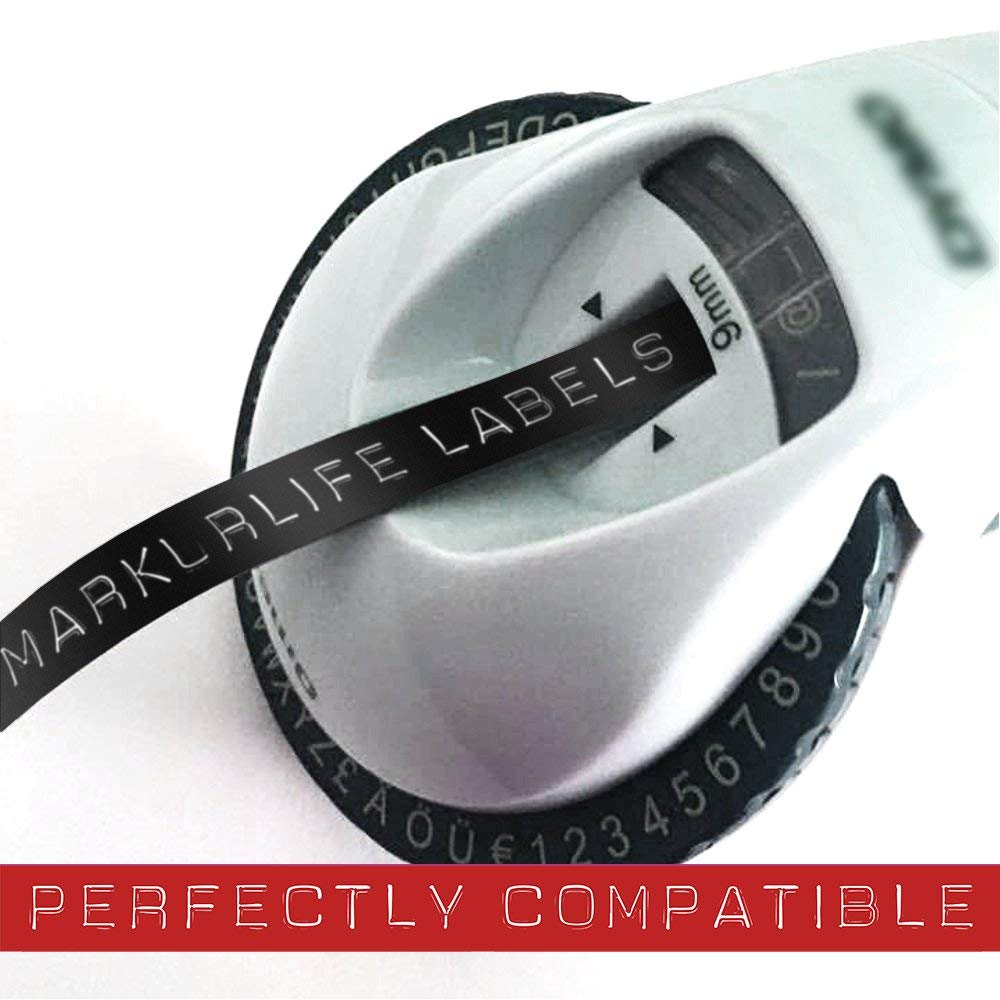 Markurlife kompatibel til dymo 3d prægebånd 9 mm*3 m til dymo omega og junior label prægemaskine til hjemmebrugsproducent