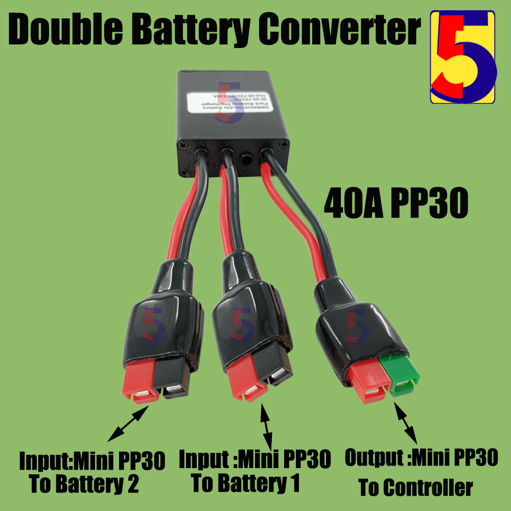 Convertidor de descarga de batería Dual para bicicleta eléctrica, tres convertidores de batería 20A/30A/40A/80A/120A, equilibrador de interruptor de batería Dual de 24V-72V: Azul oscuro