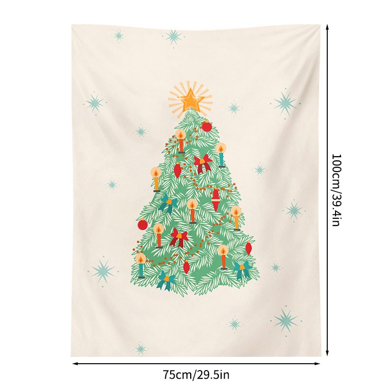 Christmas Decorative Hanging Tapestry Room Backdrop Photo Props Wall Tapestry Xmas Year Hanging Cloth: black