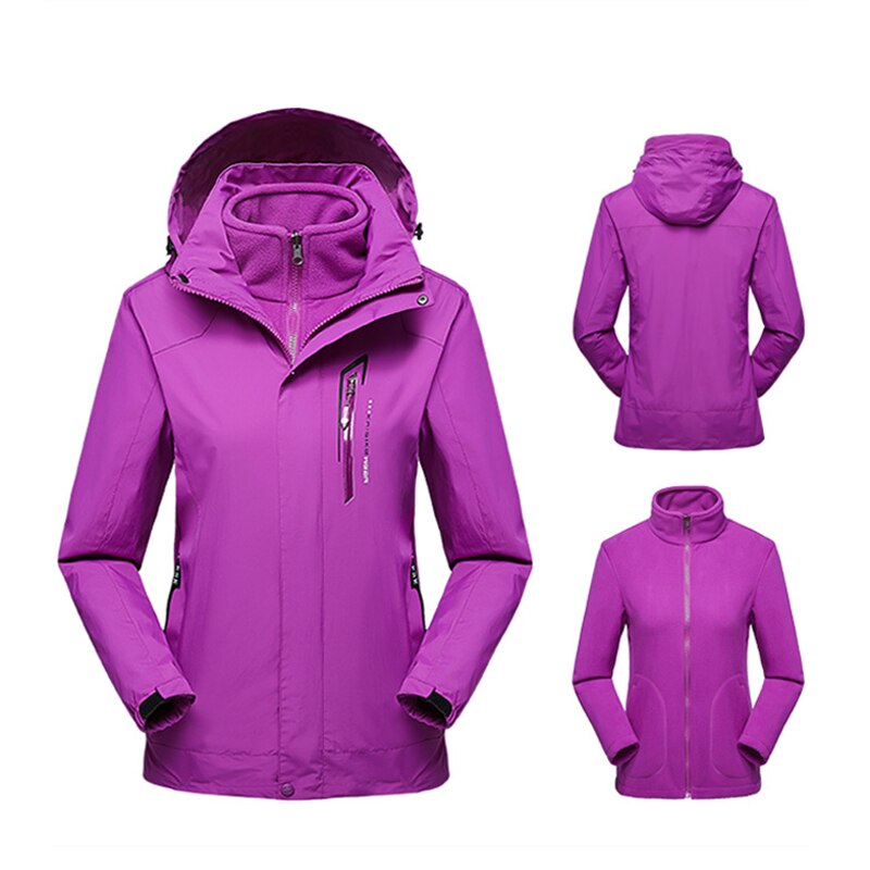 Lxiao Twee Stuk Softshell Jas Vrouwen Winterjas Vrouwen Outdoor Waterdichte Jas Dikke Fleece Jassen Wandelen Vrouwelijke Jassen
