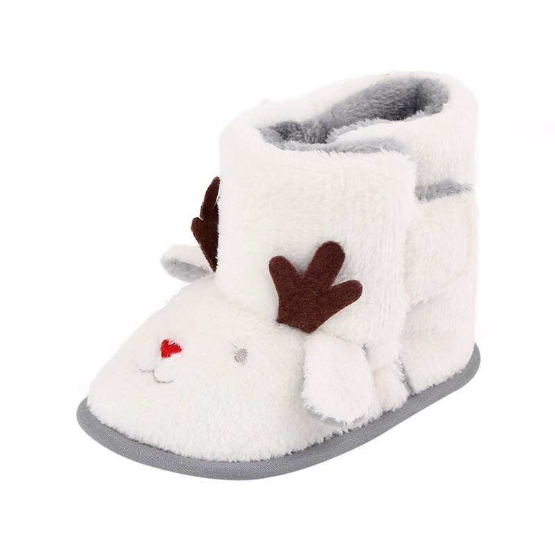 Newborn Infant Baby Girls Boys Snow Boots Christmas Winter Warm Baby Shoes Solid Button Plush Ankle Boots 0-18M