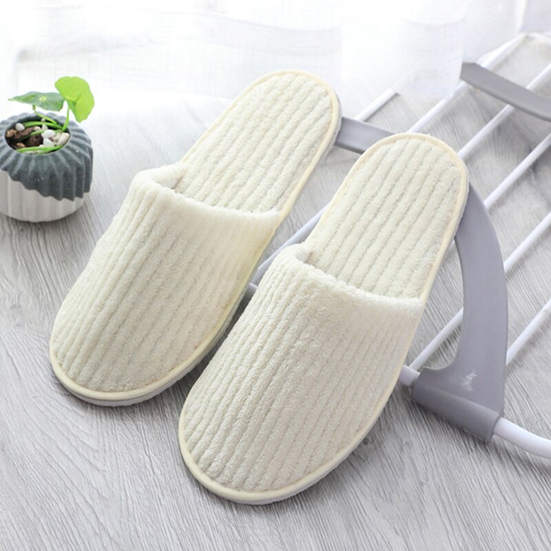 Koraal Fluwelen Hotel Reizen Spa Wegwerp Slippers Thuis Gast Slippers Witte Schoenen Kinderen Wegwerp Slippers