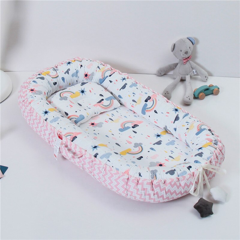 85 x 50cm bærbar babynest nyfødt krybbe vugge pude pude aftagelig seng spædbarn vugge cuna: B17