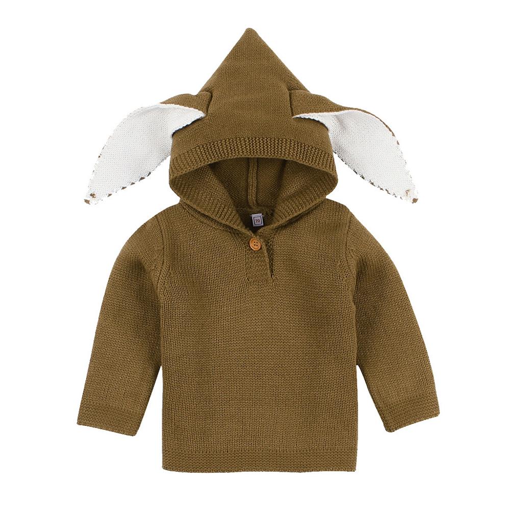 Toddler Baby Girls Boys Autumn Winter Cartoon Hooded Warm Knit Sweater Crochet Tops Kids Sweater Outwear Clothes