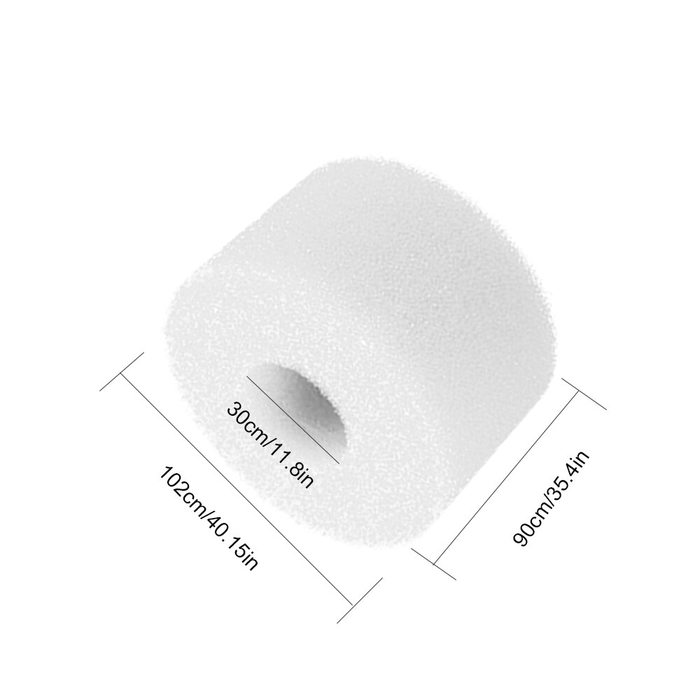 Genanvendelig vaskbar swimmingpool filter skum svamp patron til intex type h rengøring udskiftning: 40 x 108 x 73mm hvide